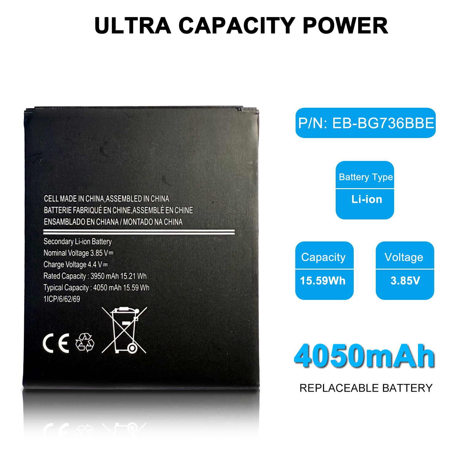 Replacement Battery Compatible with Samsung Galaxy Xcover 6 Pro 5G / Xcover6 Pro/Xcover Pro 2 SM-G736B EB-BG736BBE with Toolkit - Image 4