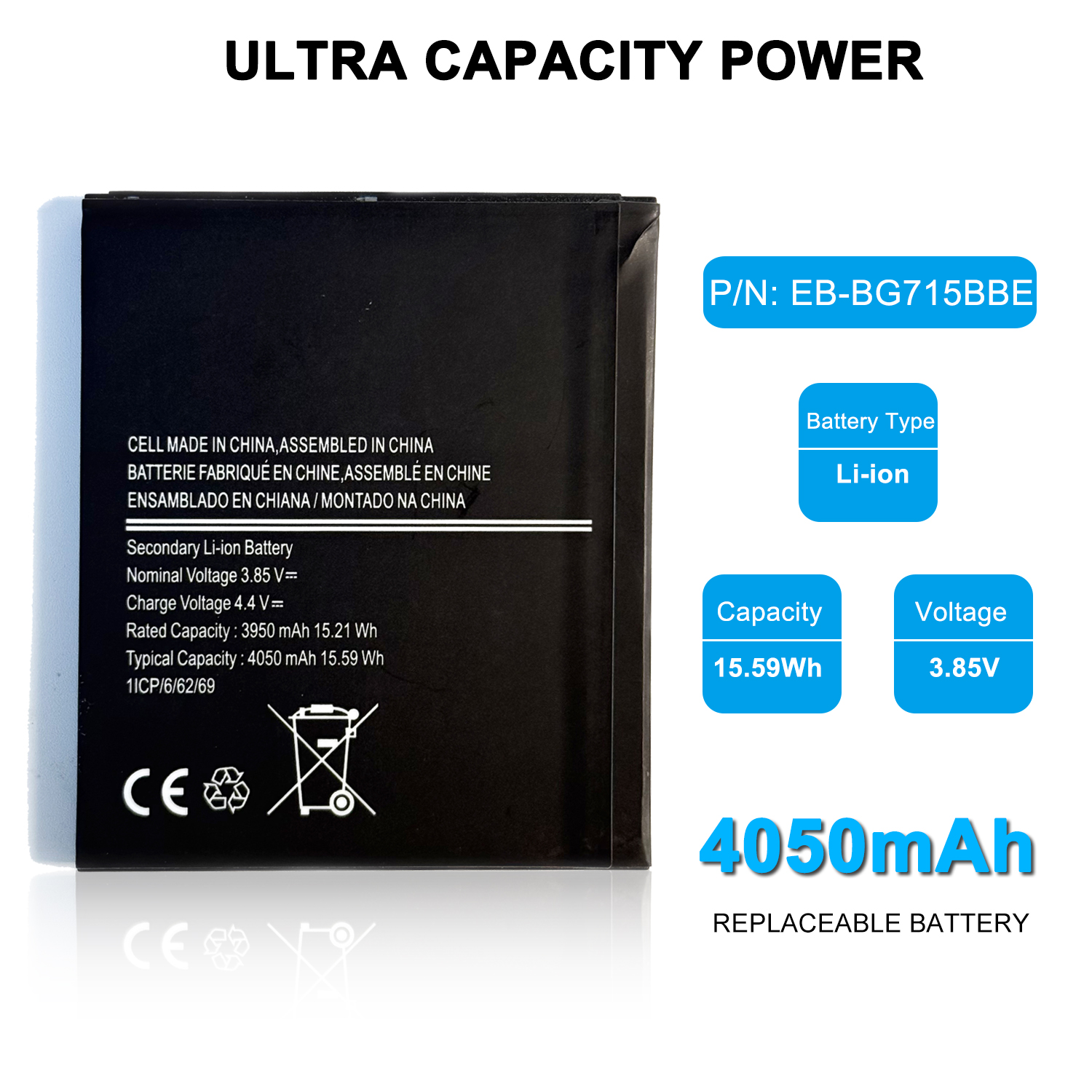 High quality battery EB-BG715BBE Battery Replacement for Samsung Galaxy XCover Pro SM-G715U1 SM-G715UZKDXAA SM-G715U SM-G715UZKDVZW SM-G715A Battery - Image 3