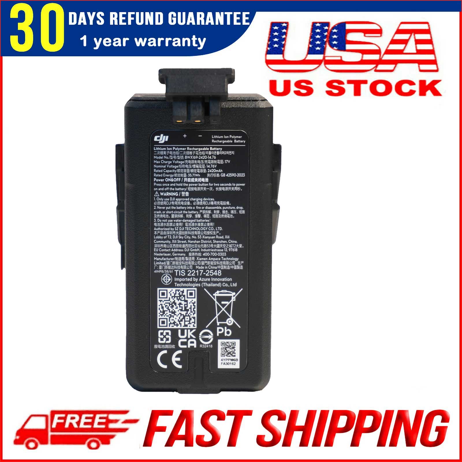 DJI Avata 2 Intelligent Flight Battery, Compatibility Avata 2