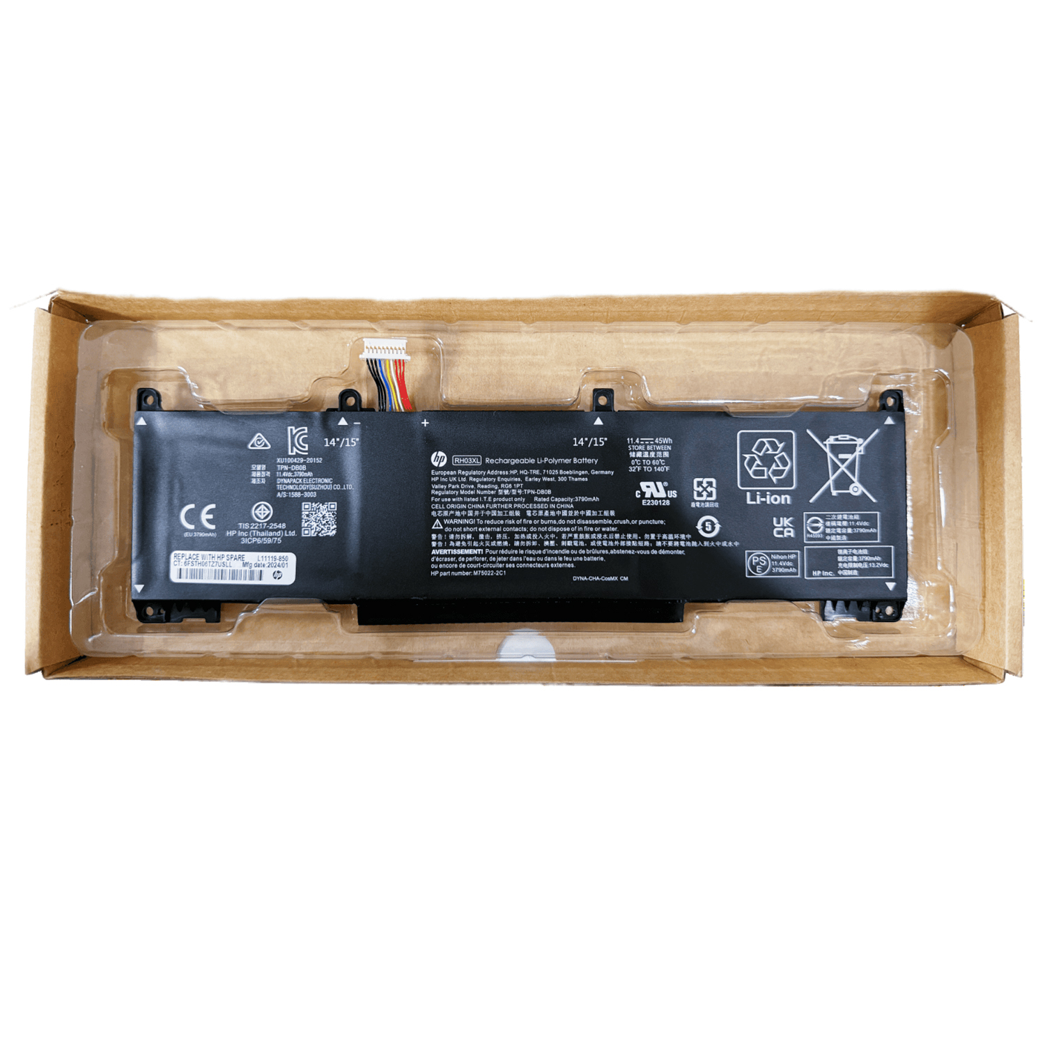 Genuine RH03XL Laptop Battery for HP ProBook 430/440/445/450/630/640/650 G8 – 11.4V 45Wh