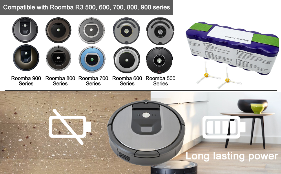 XLife Extended Life Replacement Battery for iRobot Roomba 500 600 700 800 Series | Long-Lasting Performance