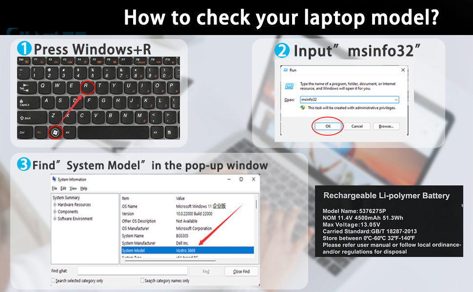 5376275P Laptop Battery for Gateway GWTN141-10BK GWTN141-4 GWTN156-5BL | 11.4V 51.3Wh Replacement