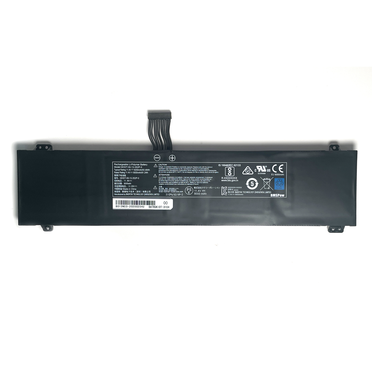 GKIDT-00-13-3S2P-0 Laptop Battery Replacement for Eluktronics MAG-15, Adata XPG Xenia 15, XMG Fusion 15 – 11.4V 93.48Wh 6-Cell