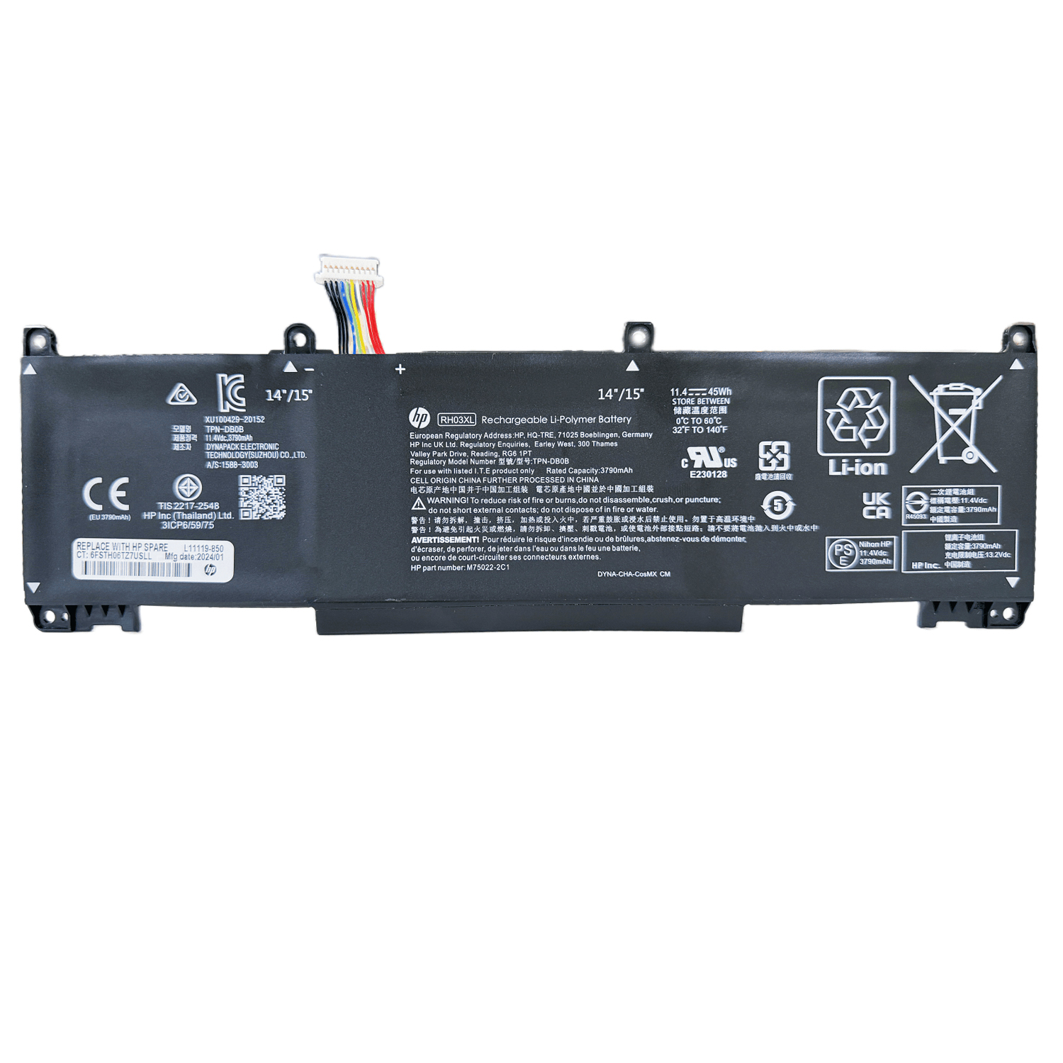 Genuine RH03XL Laptop Battery for HP ProBook 430/440/445/450/630/640/650 G8 – 11.4V 45Wh