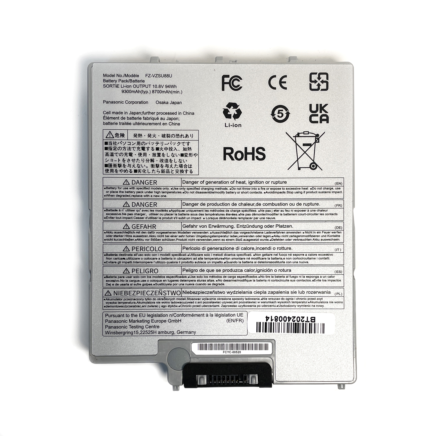 FZ-VZSU88U 94Wh Tablet Replacement Battery for Panasonic Toughpad FZ-G1 MK1 MK2 MK3 MK4 MK5 FZ-G1A FZ-G1B FZ-G1C FZ-G1F FZ-G1J FZ-G1K FZ-G1L FZ-G1M FZ-G1N Series