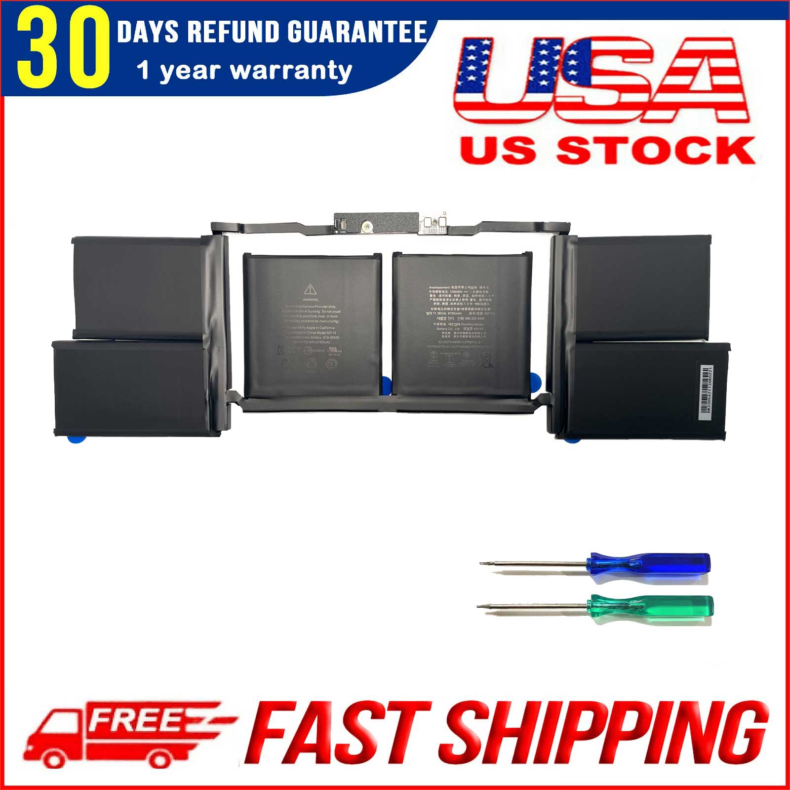 Genuine A2113 Battery for MacBook Pro Retina 16" A2141 (2019–2020) | 610-00533 Replacement