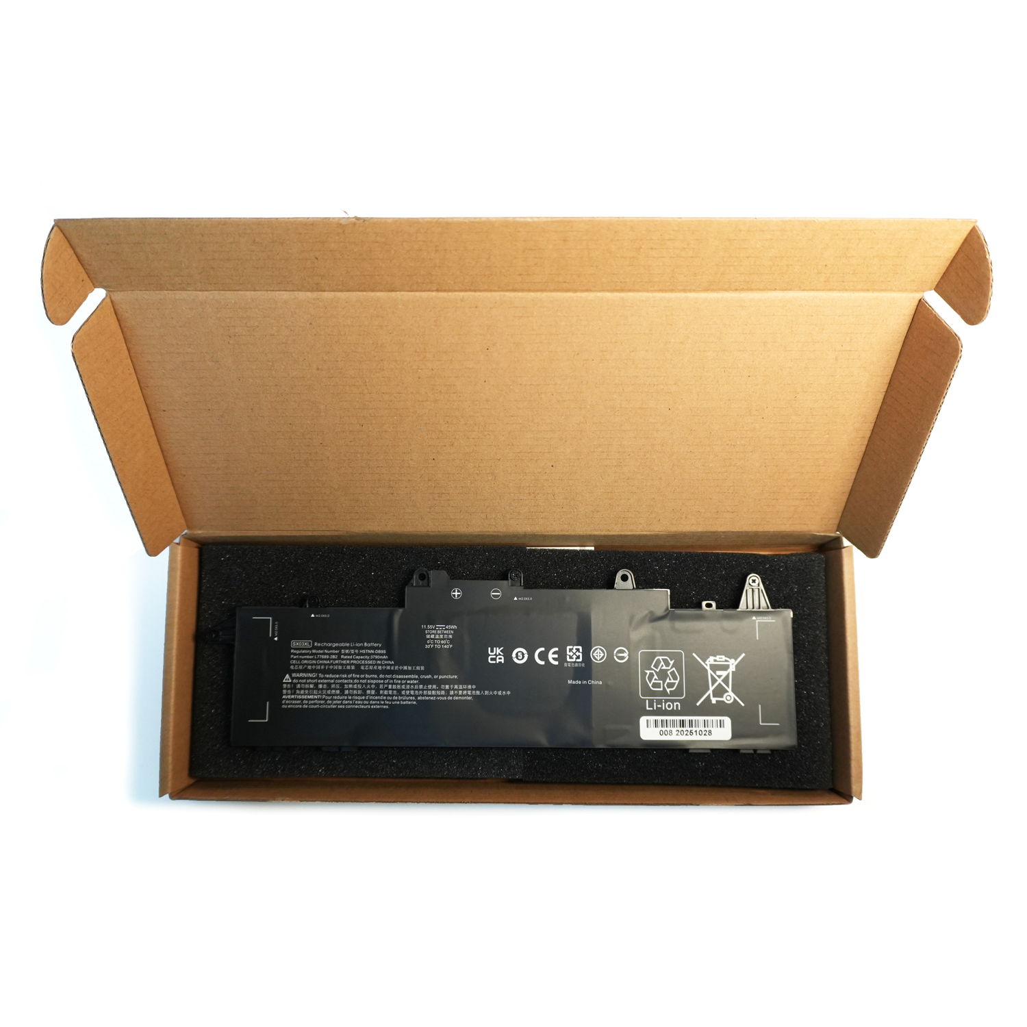 High quality battery SX03XL Laptop Battery 45Wh 11.55V Compatible with HP ProBook x360 435 G7 / ProBook x360 435 G8 Series SX03045XL 996QA176H HSTNN-DB9S HSTNN-DB9P HSTNN-IB9D HSTNN-IB9I L77689-2B1 - Image 7