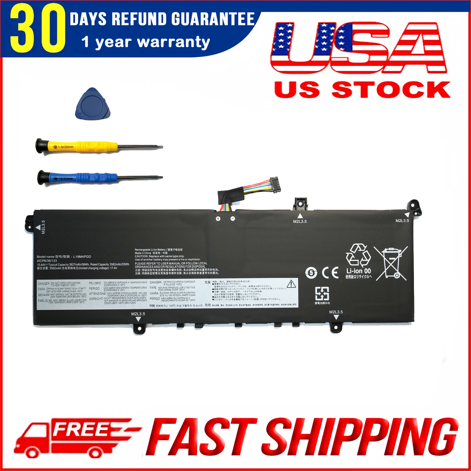 Replacement L19M4PDD L19D4PDD Battery for Lenovo ThinkBook 13S G2 ITL / 14S G3 ACN | High-Capacity OEM Power