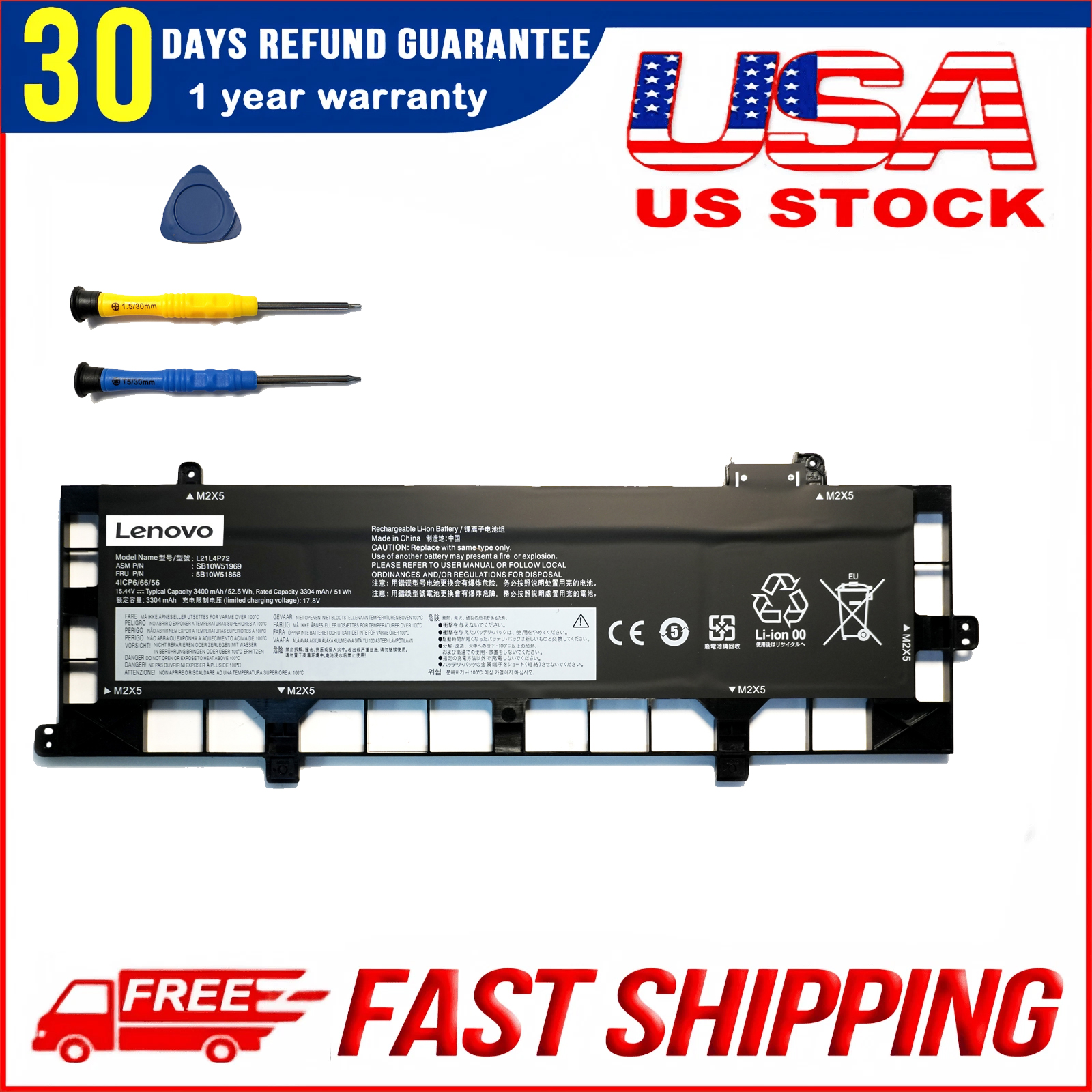 Genuine L21L4P72 Laptop Battery for Lenovo ThinkPad T16 Gen 1/Gen 2 & ThinkPad P16s Gen 1 Series