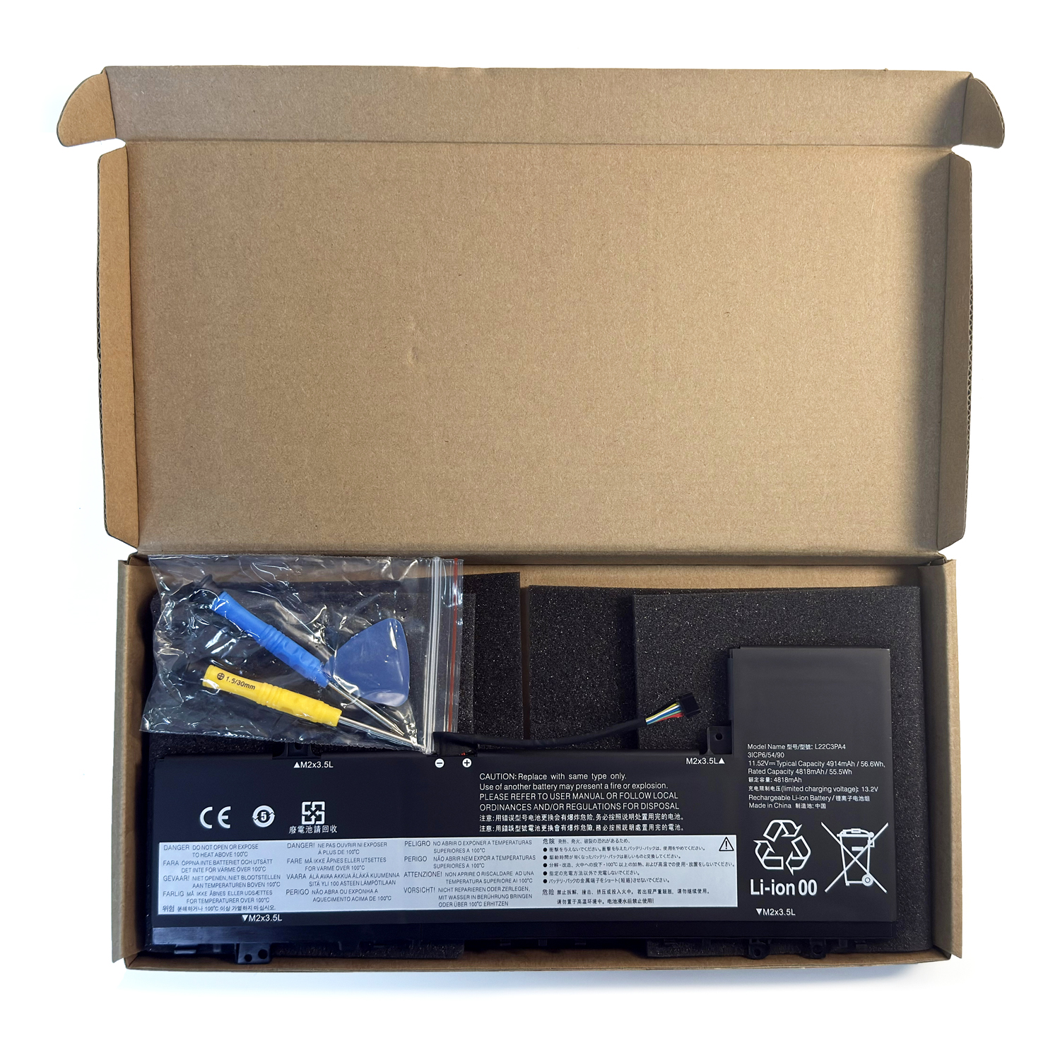 High quality battery L22M3PA4 Laptop Battery Replacement for Lenovo IdeaPad Slim 5 16ABR8 16IAH8 16IRL8 Series L22L3PA4 L22C3PA4 L22B3PA4 56.6Wh 4914mAh 11.52V - Image 9