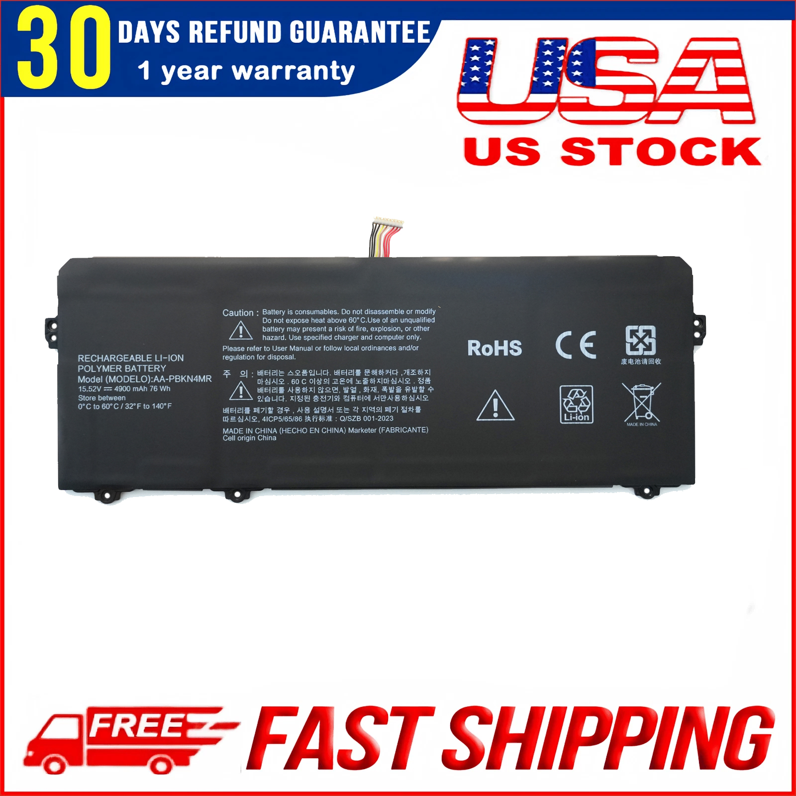 Samsung Galaxy Book 3 Pro 13 & 16″ Replacement Battery AA-PBKN4MR – 76.0V 4900mAh