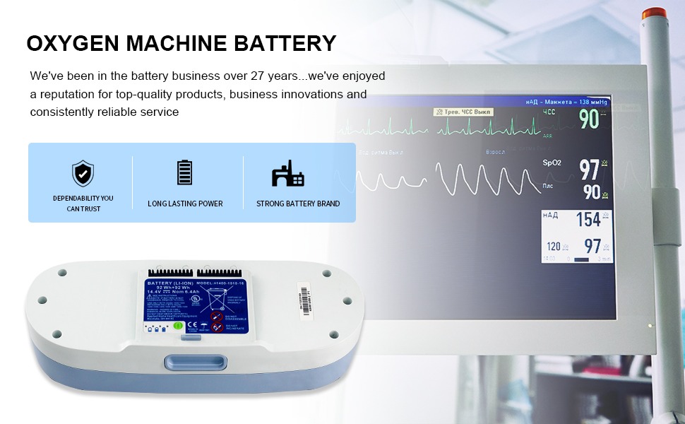 Original BA-300 92Wh 8-Cell Single Battery for Inogen G3 & OxyGo – Replacement 1400-1010-8