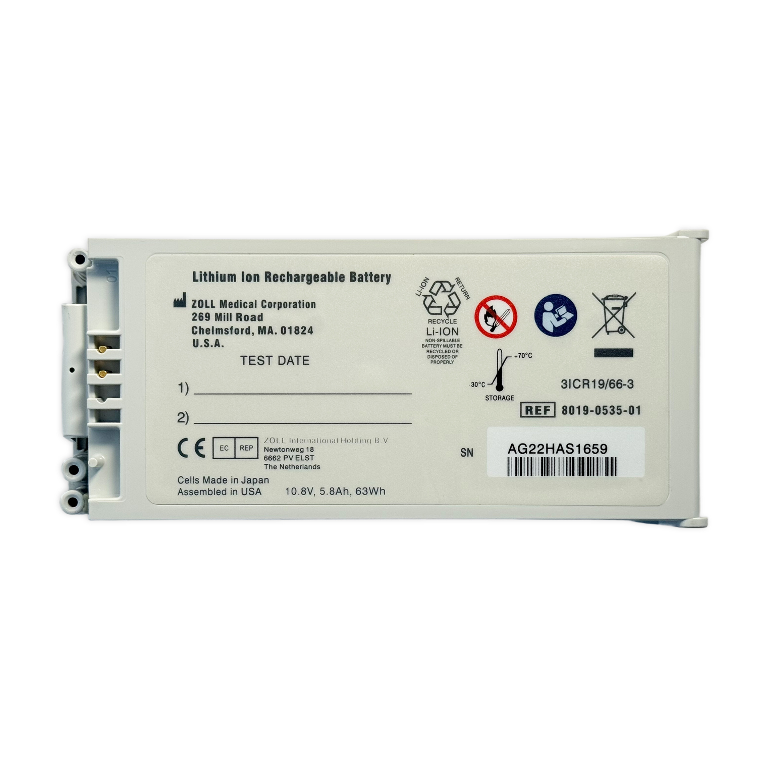 REF 8019-0535-01 Li-Ion Battery for Zoll SurePower E/R Series | Reliable 10.8V 63Wh Medical Grade Power