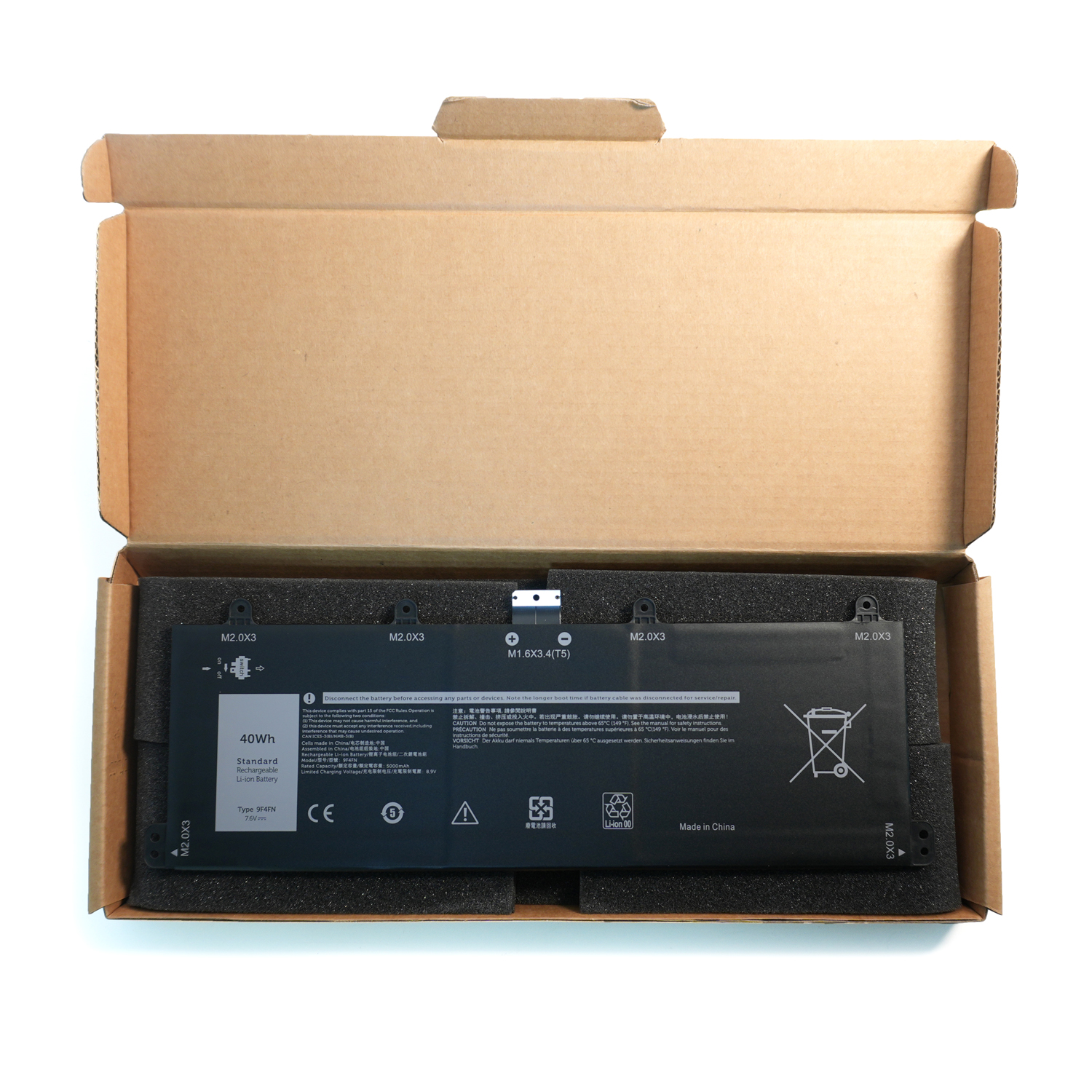 High quality battery 9F4FN Laptop Battery 40Wh 5000mAh 7.6V 2-Cell Compatible with Dell Latitude 7320 Detachable/Inspiron 14 3420 Series 09F4FN 2VKW9 8PK6G 2ICP4/79/112 2ICP4/79/111 - Image 7