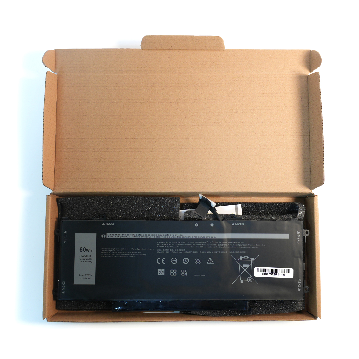 GT6TK Laptop Battery Replacement for Dell Latitude 9440 9450 2-in-1 Series Notebook 0MWK05 MWK05 0K2CPY K2CPY Black 11.55V 60Wh 5065mAh - Image 7