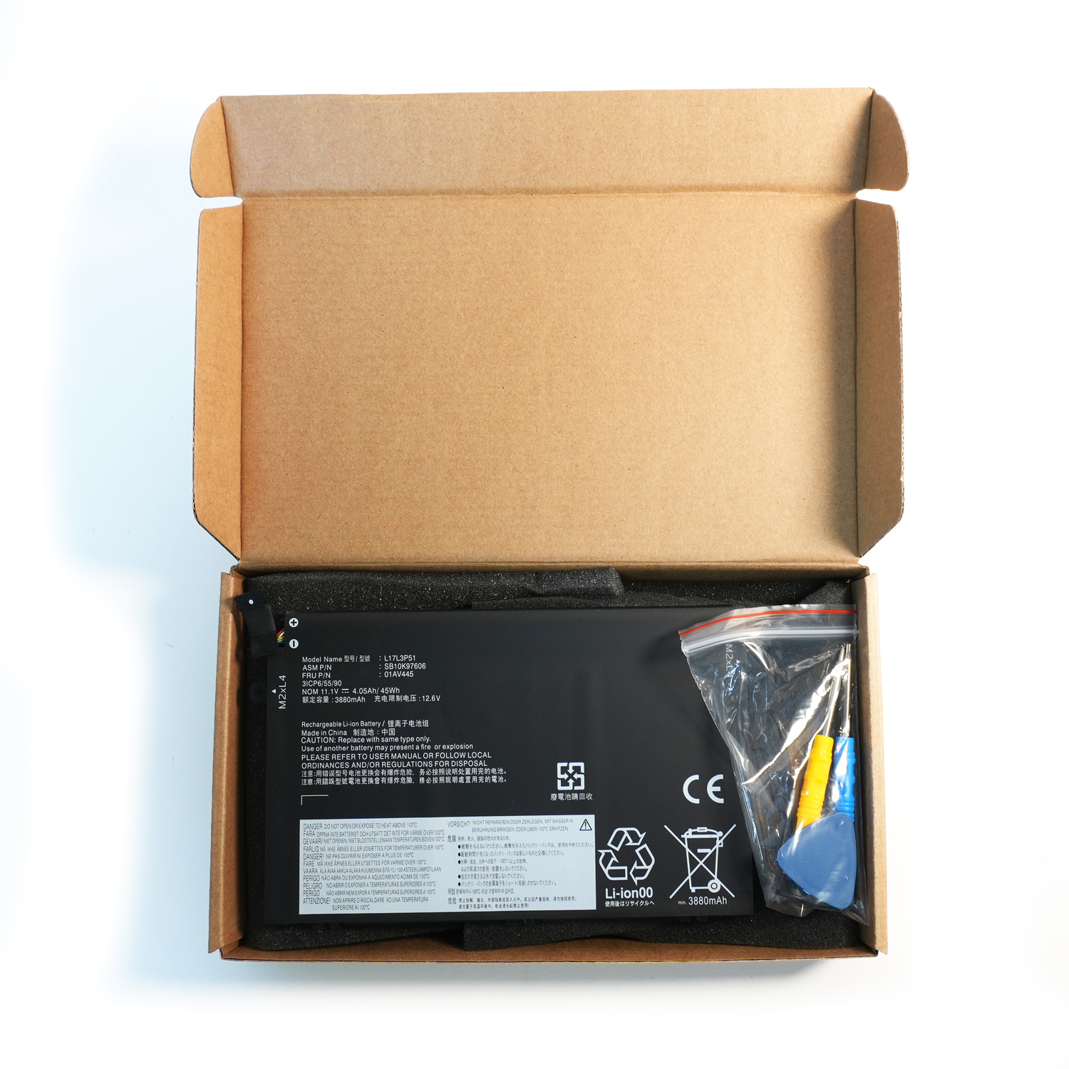 High quality battery Lenovo 11.1V 45Wh L17C3P51 L17L3P51 L17M3P51 L17M3P52 01AV445 Notebook Battery for Lenovo Thinkpad E480,E485,E490,E495,E580,E585,E590,E595,E14 Gen 1 (2019),E15 Gen 1 (2019),E41-50,E41-55 Series - Image 7