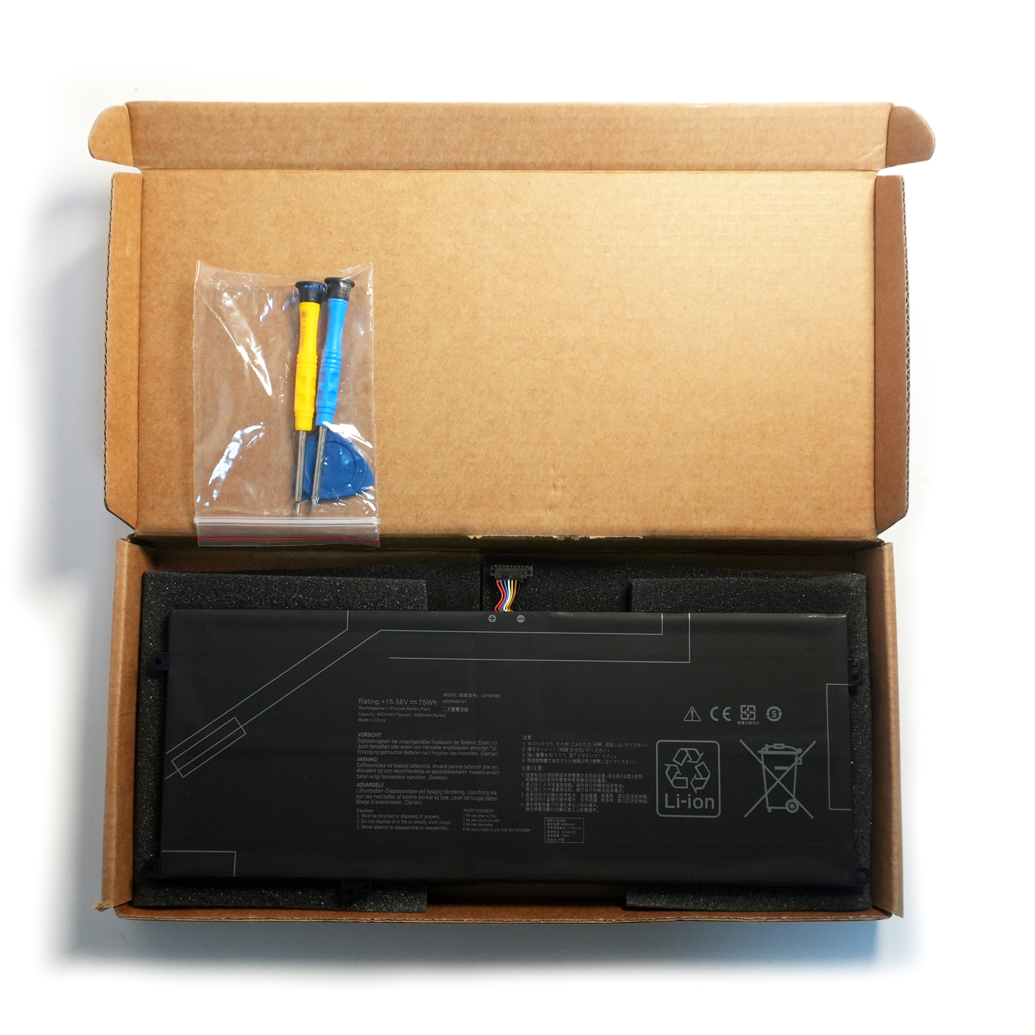 High quality battery C41N2306 laptop Battery Replacement Compatible for Asus Vivobook S 15 OLED M5506 S 16 M5606 M5606UA M5606NA, Zenbook UM3406HA UX8406MA UX8406MA-PS99T (A)(DC13) 0B200-04510000 15.56V 75WH/4825mah - Image 8