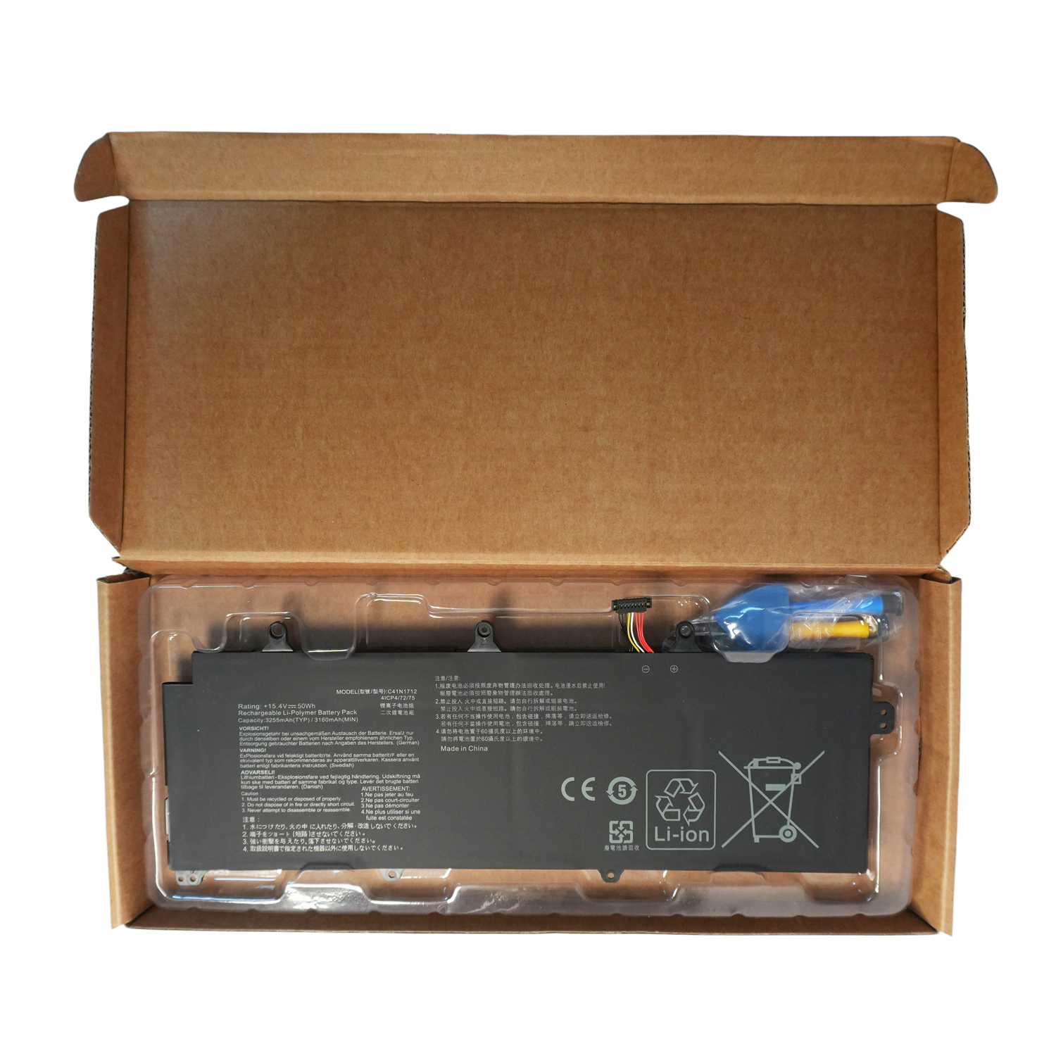Compatible C41N1712 15.4V 50Wh Laptop Battery Replacement for Asus GX501 GI/GM/GS/VS-XS71 Series – Fast Shipping