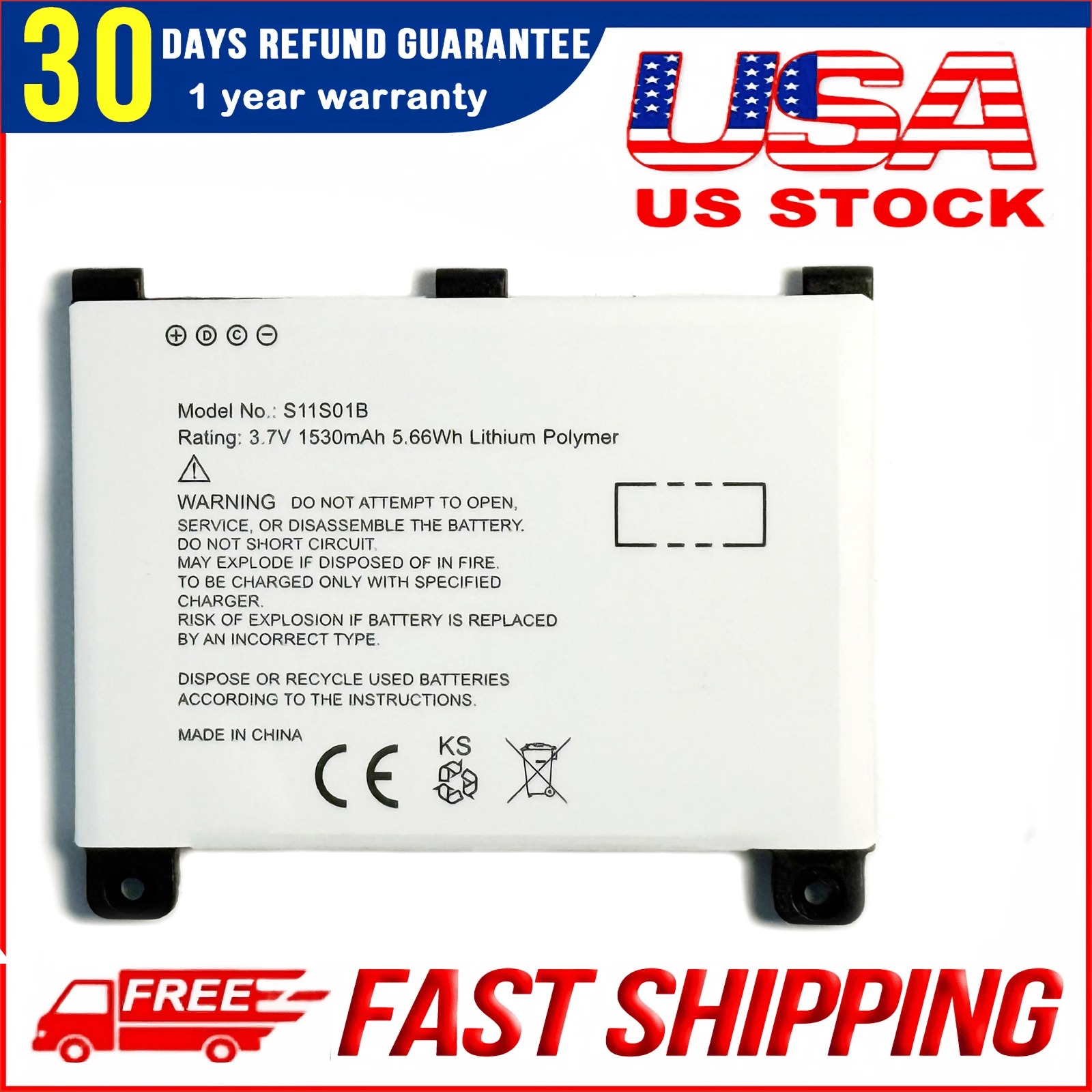 Original S11S01B Battery for Amazon Kindle 2 D00511 & Kindle DX D00801 – S11S01A Replacement