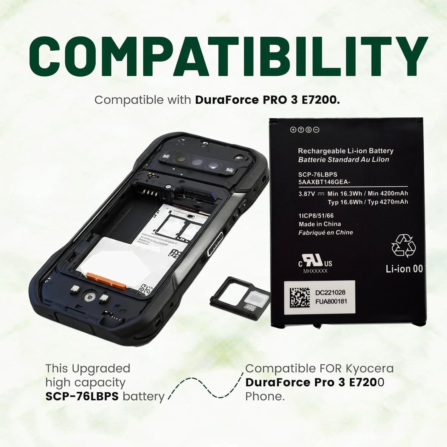 SCP 76LBPS Battery 2025 Upgraded Replacement Battery for E7200 - Image 3