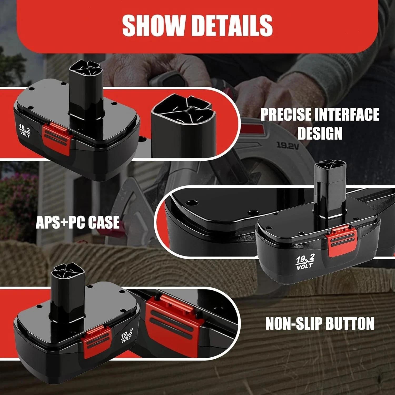 2-Pack Replacement Battery for Craftsman 19.2V C3 & DieHard Tools