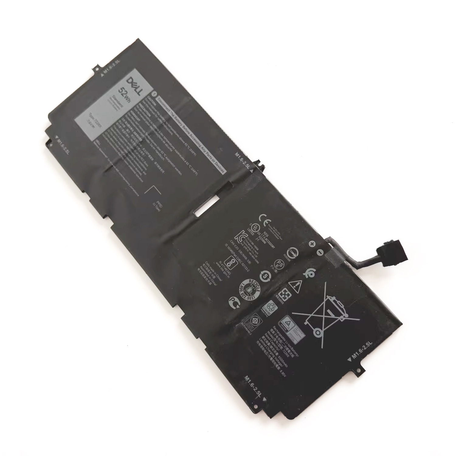 722KK 52Wh Battery for Dell XPS 13 9300 9310 9380 FP86V 2XXFW