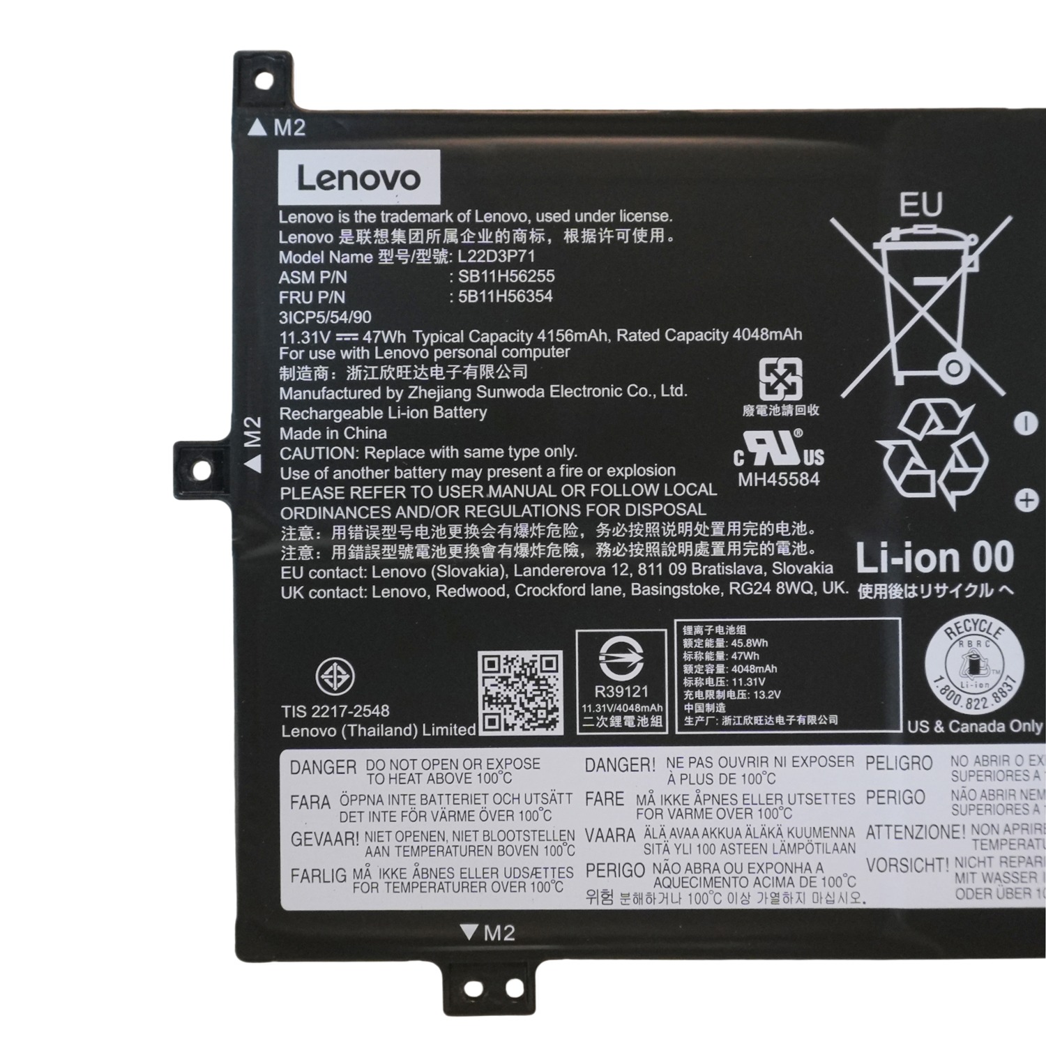 L22M3P72 L22D3P71 Battery for Lenovo 100w 300w Yoga Gen 4 47Wh