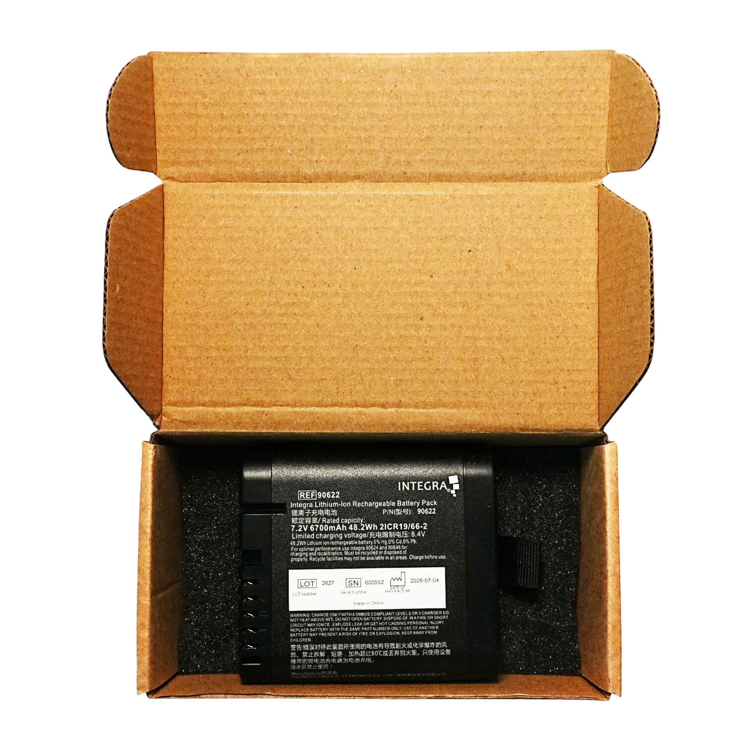 REF 90622 Battery for Integra DUO LED Surgical Headlight 7.2V 6700mAh