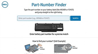 dell replacement battery finder