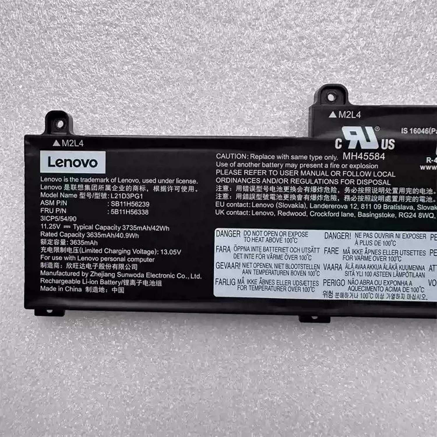 L21M3PG1 Battery 42Wh for Lenovo ThinkPad L14 L15 Gen 3 C14