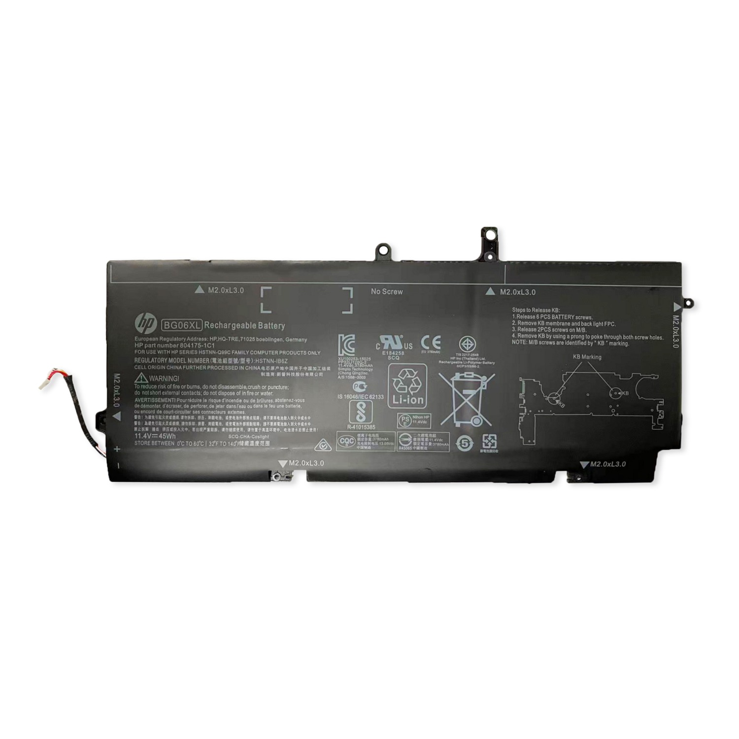 BG06XL Battery for HP EliteBook Folio 1040 G3 11.4V 45Wh