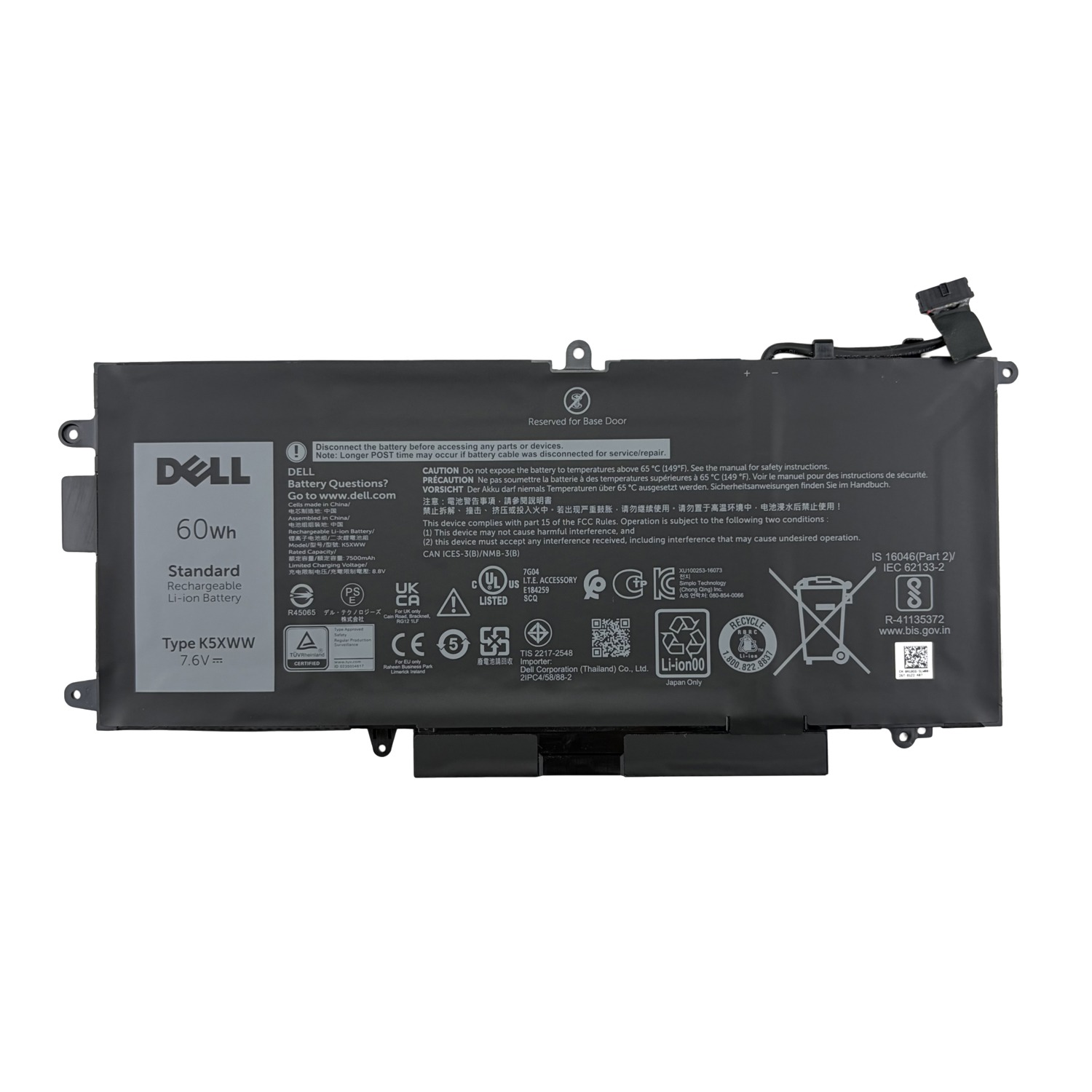 K5XWW 60Wh Battery for Dell Latitude 5289 7389 7390 2-in-1