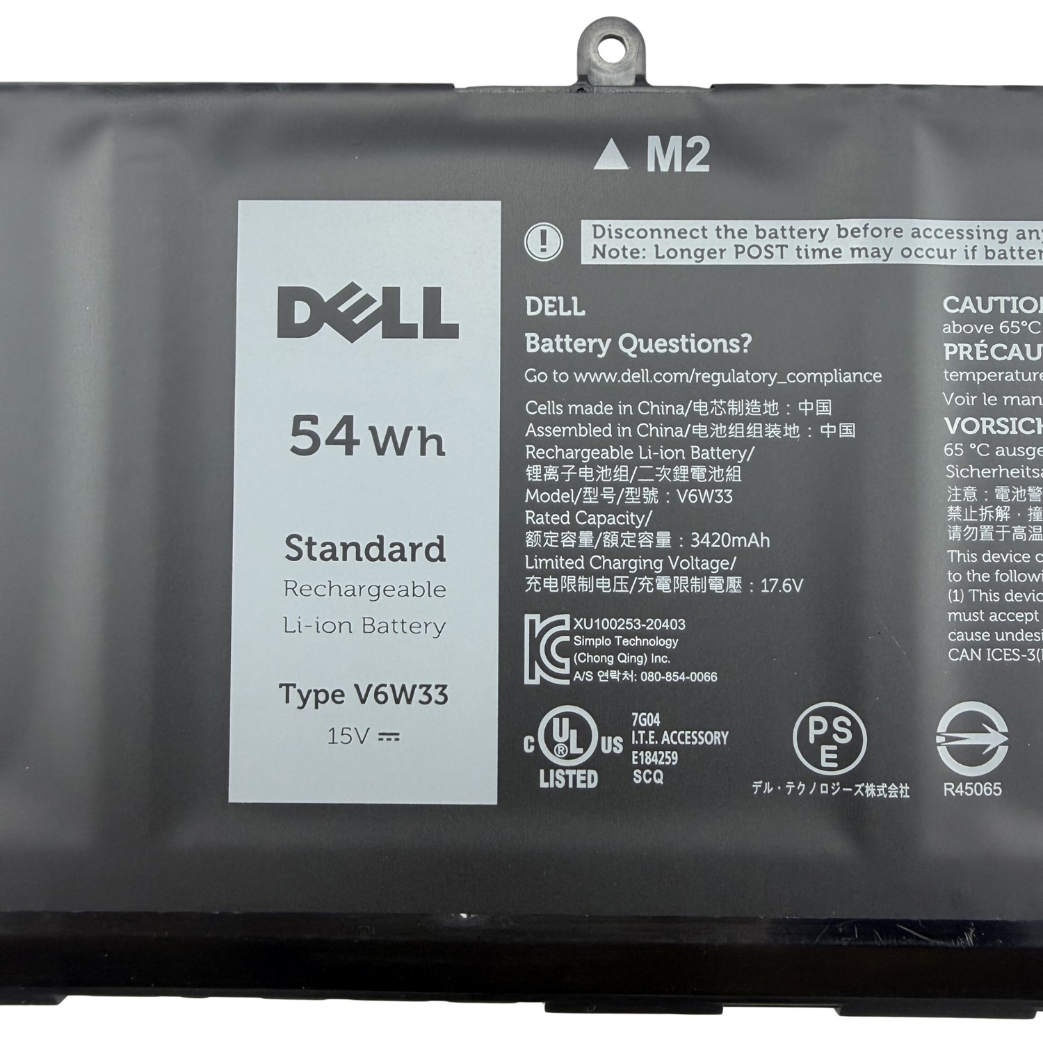 Genuine V6W33 54Wh Battery for Dell Inspiron 15 3511 3520 3515 and Compatible Laptops