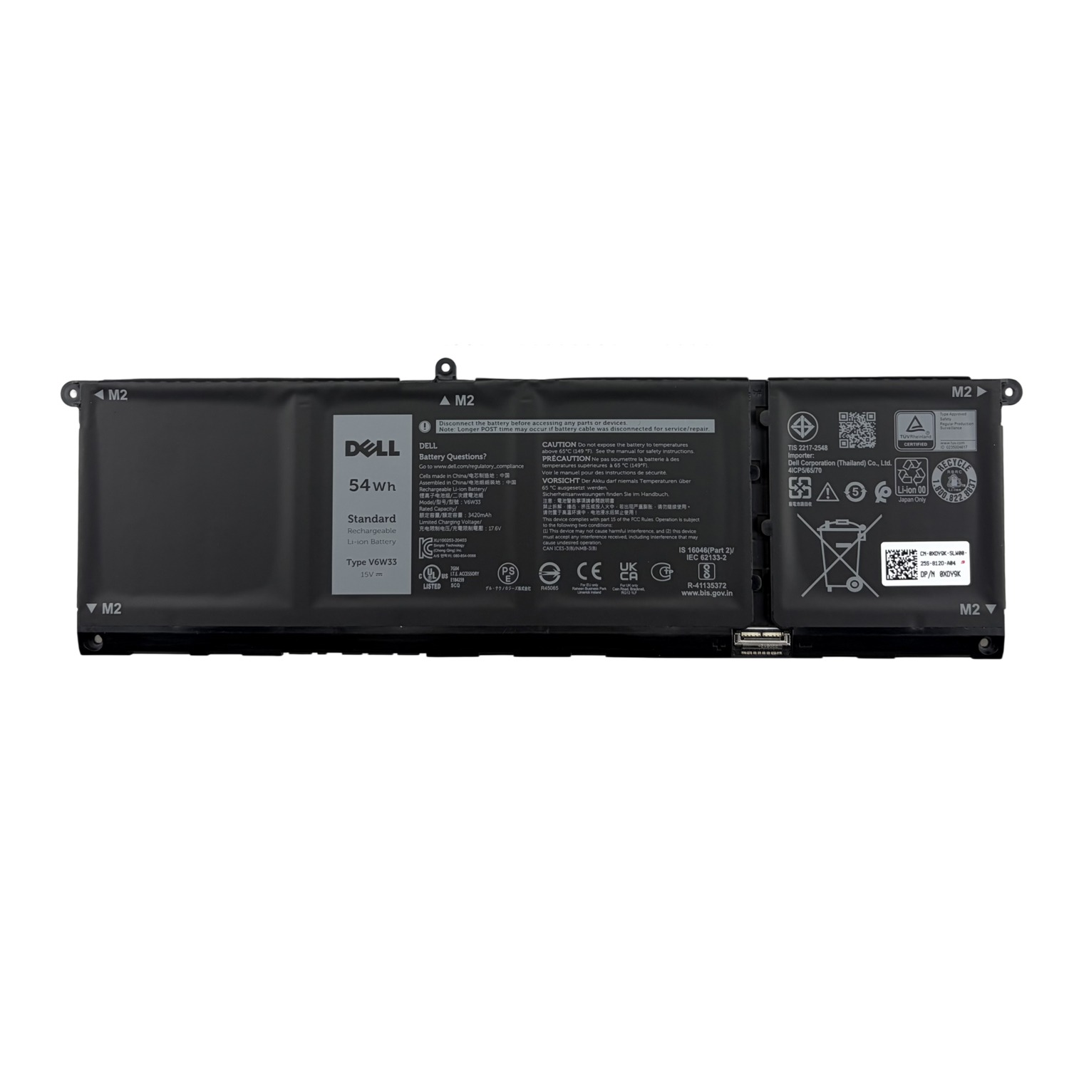 Genuine V6W33 54Wh Battery for Dell Inspiron 15 3511 3520 3515 and Compatible Laptops
