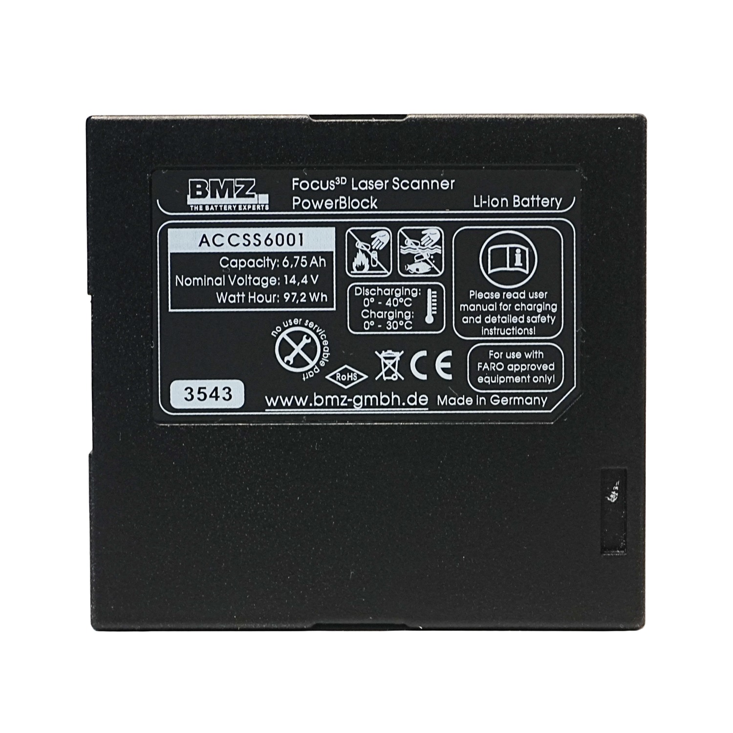ACCSS6001 14.4V 6.75Ah 97.2Wh Battery for FARO Focus 3D and Trimble TX5 Laser Scanners