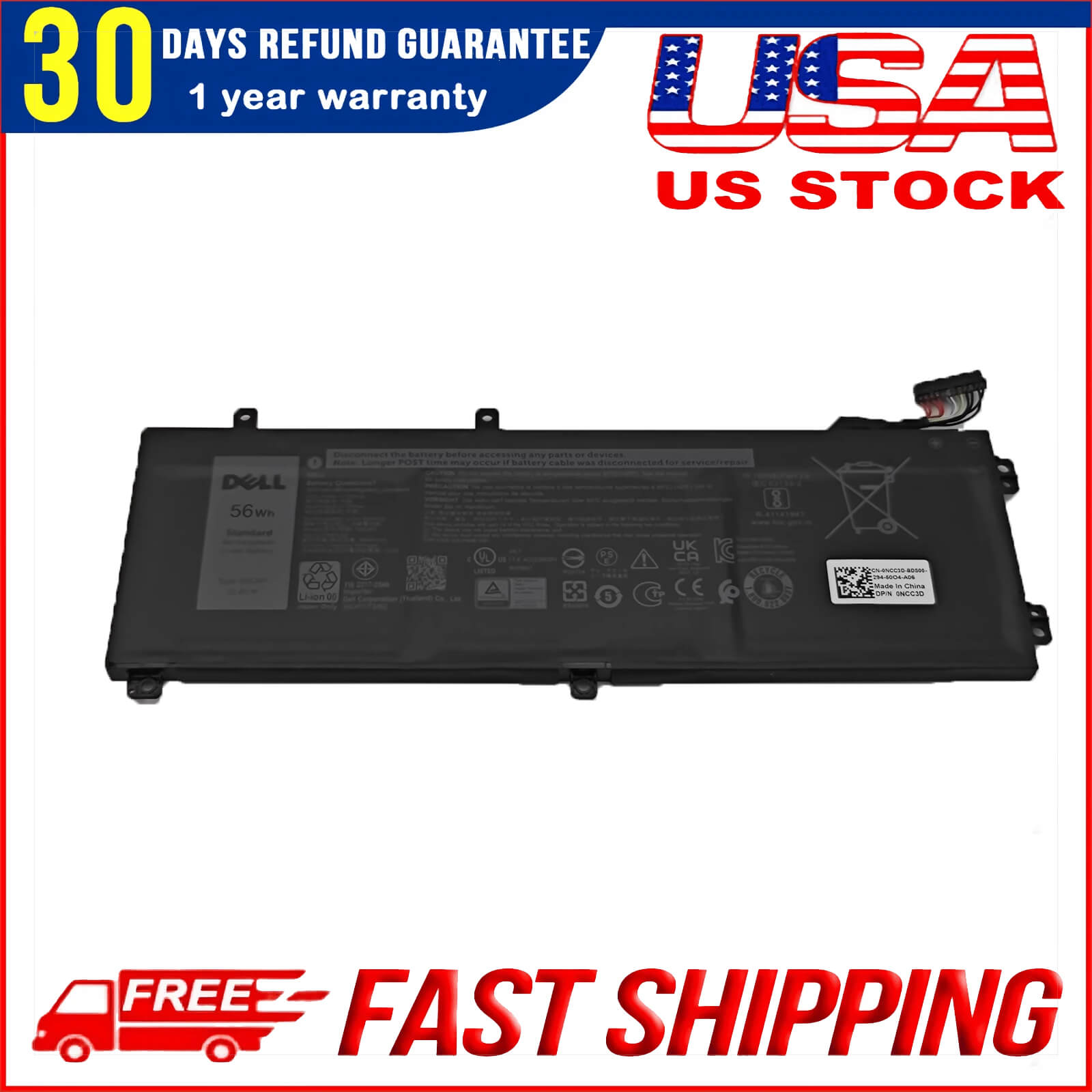 RRCGW H5H20 56Wh Battery for Dell XPS 15 9550 9560 9570 Precision